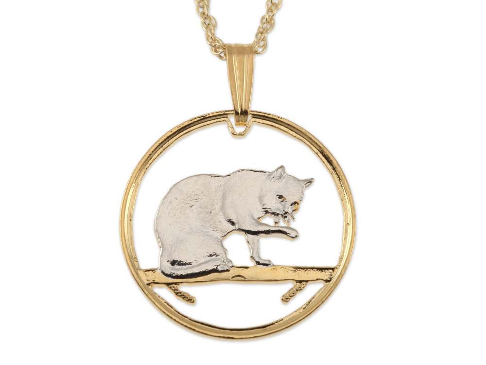 isle of man cat coin necklace