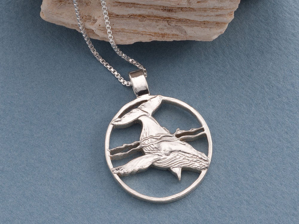 Humpback Whale charm or pendant in Silver