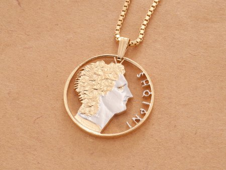 Albanian Coin Necklace, Hand cut coin,  King Zog ( #X 899 )