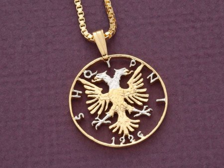 Albanian Pendant, Hand Cut Coin, 7/8" in diameter ( #X 1 )