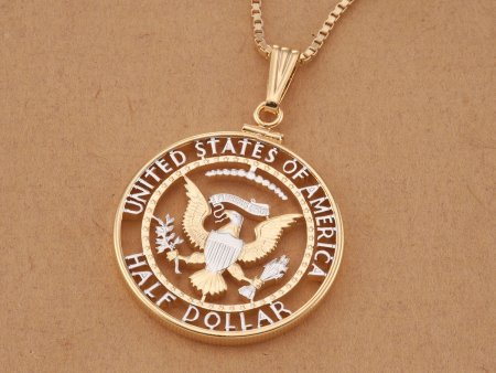 American Eagle Pendant, United States Kennedy Half Coin, 1 1/4" diameter, ( #X 319W )