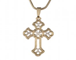 Celtic Cross Pendant & Necklace , Hand cut Celtic Cross Medallion, ( #K 815 )