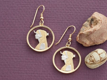 Cleopatra Earrings, Egyptian Coin Earrings, Egyptian Jewelry, 3/4" in Diameter, ( # 887E )