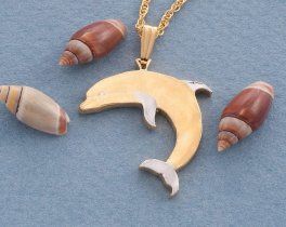Dolphin pendant, hand cut Dolphin Coin, Sea Life Jewelry, Dolphin Jewelry, 1" diameter, ( #R 495B )