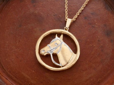 Horse Pendant, Private Mint Horse Medallion hand cut, 1" in Diameter, ( #R 693 )