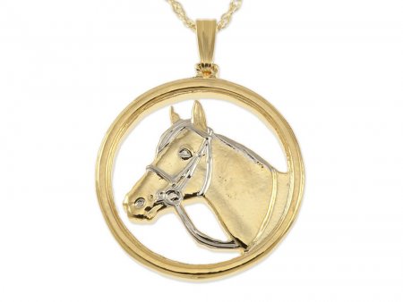 Horse Pendant, Private Mint Horse Medallion hand cut, 1" in Diameter, ( #R 693 )