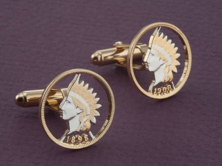 Indian Head Cuff Links, Indian Head Penny Cuff Links, United States Coin Jewelry, Cuff Links, World Coin Jewelry, ( # 307C )