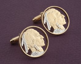Indian Head Nickel Cuff Links, Indian Head Nickel Jewelry, United States Coin Jewelry, World Coin Jewelry, Coin Cuff Links, ( # 309C )