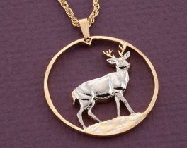 Key Deer Pendant, Deer Jewelry, Key Deer Jewelry, Wild Life Jewelry, 1 1/8" in diameter, ( #R 846D )