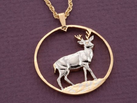 Key Deer Pendant, Deer Jewelry, Key Deer Jewelry, Wild Life Jewelry, 1 1/8" in diameter, ( #R 846D )