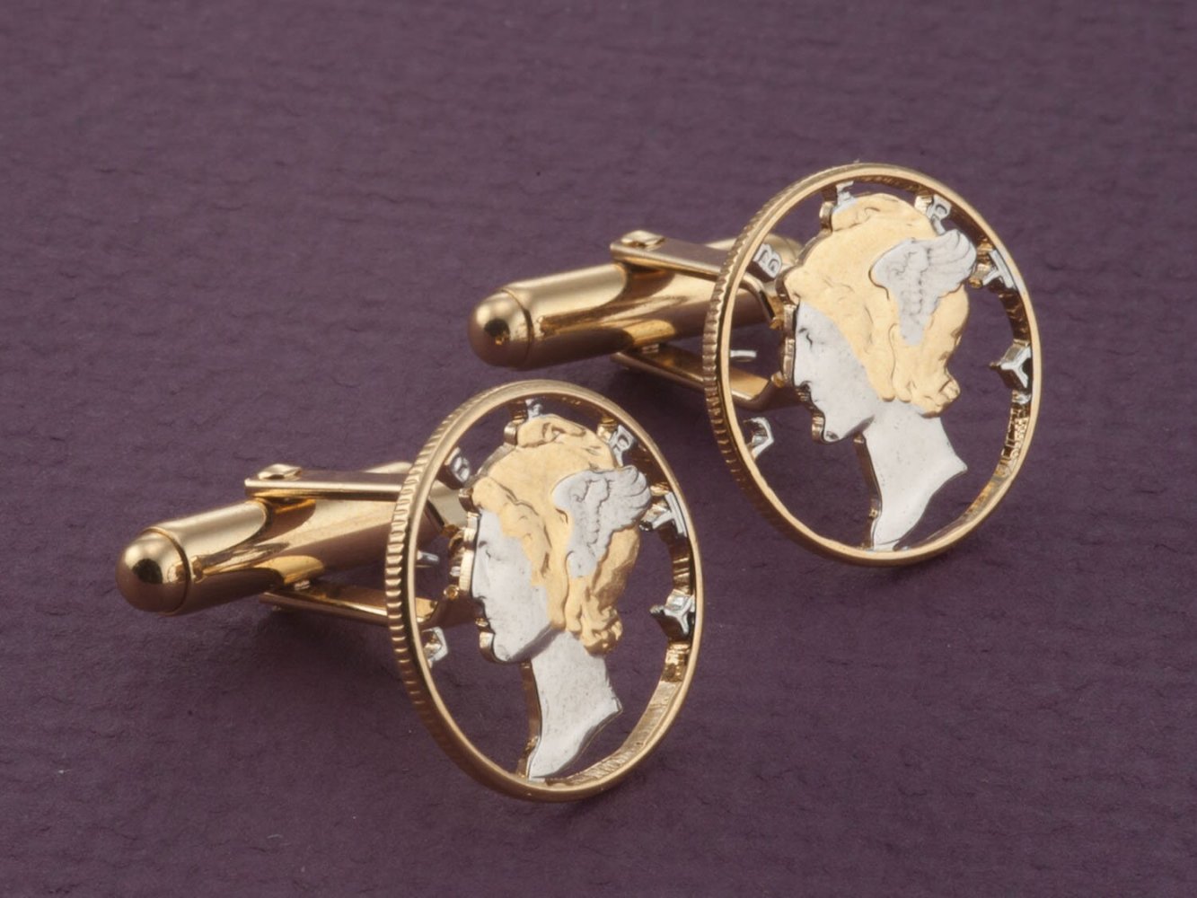 Details about   Mercury Dime Cufflinks Original Coins set in base metal Rhodium or Gold plated 