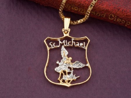 Law Enforment Pendant, Law Enforcement Jewelry, St Michael Pendant, Police Graduation Gifts, St Michaels Jewelry, Coin Jewelry, ( #X 842B )