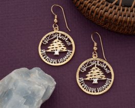 Lebanese Tree Earrings, Lebanese Jewelry, Cedar Tree earrings, Ethnic Jewelry, Gifts Ideas, Unique Gifts, Coin Jewelry, ( # 930E )