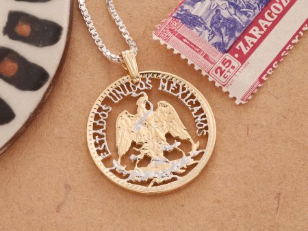 Mexican Eagle Pendant, Eagle Pendant, Mexican Coin Jewelry, Necklace Man, Cut Coin Jewelry, Pendant Necklace, Mexican Jewelry, ( #X 503 )