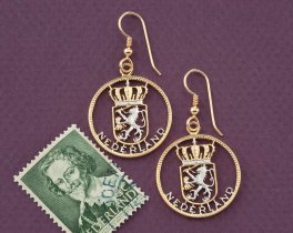 Netherland Earrings, Netherland Coin Jewelry, Dutch Coin Jewelry, Ethnic Jewelry, Earrings, Coin Earrings, ( # 236E )