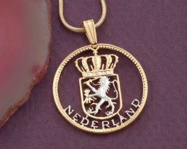 Netherlands Pendant, Netherlands hand cut coin, 7/8" in diameter ( # K236 )