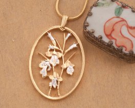 Orchids Pendant And Necklace, Floral Jewelry, Flower Gifts Ideas, ( #K 827 )