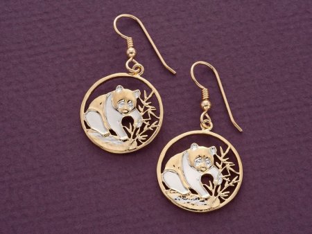 Panda Earrings. Panda Bear Jewelry, Chinese Panda Earrings, Panda Jewelry, Wild Life Earrings,  ( # 67E )