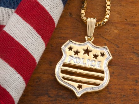 Police Shield Pendant, Police Shield Necklace, Law Enforcement Jewelry, Law Enforcement Gifts Ideas, Police Force Gifts Ideas, ( #X 806B )