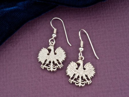Polish Eagle Earrings, Poland Coin Jewelry, Coin Earrings, Coin Jewelry,  Silver Earrings, ( # 254ES )