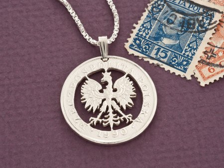 Polish Eagle Pendant, Silver Eagle, 1' in diameter, ( #X 431S )