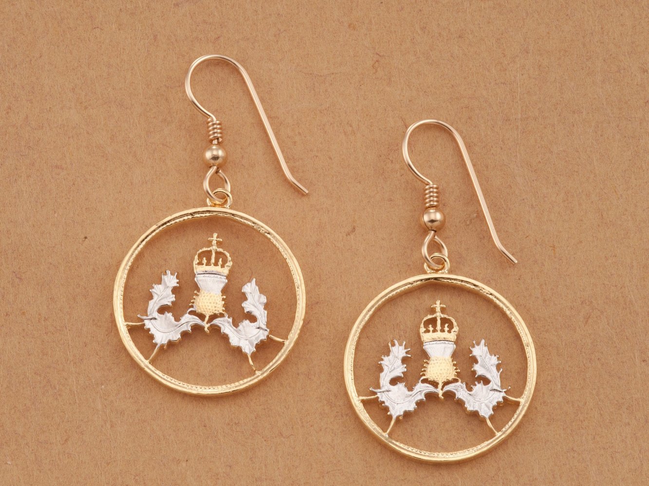 P's Coin Jewelry~Scottish Thistle Cufflink or earrings~ 