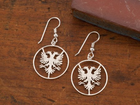 Silver Albanian Eagle Earrings, Albanian Earrings, Albanian Jewelry, Albanian Eagle Jewelry, Albanian Coin Jewelry, ( # 940ES )