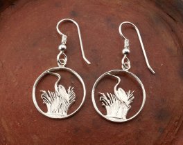 Silver Blue Heron Earrings, Blue Heron Earrings, Blue Heron Jewelry, Bird Jewelry, Wild Life Jewelry, Womans Silver Earrings,( #231ES )
