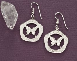 Silver Butterfly Earrings, Butterfly Earrings, Butterfly Jewelry, Sterling Silver Butterfly Earrings, Silver Earrings, ( # 657ES )