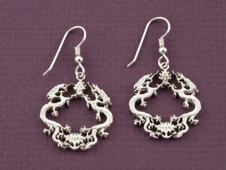 Silver Dragon Earrings, Dragon Earrings, Dragon Jewelry, Silver Dragon Jewelry, Mythical Earrings, Mythical Jewelry, Earrings, ( # 568BES )