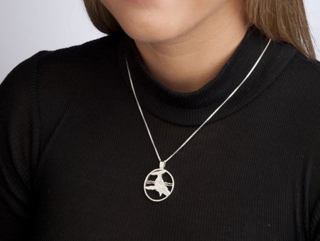 Silver Humpback Whale Pendant and Necklace, Sterling Silver Humpback Whale Jewelry, Silver Sea Life Jewelry,1 1/8" diameter, ( #X 640S )