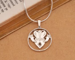 Silver Irish Claddagh Pendant, Irish Claddagh Jewelry, Irish Jewelry, Irish Gifts, Friendship Jewelry, Friendship Pendant, ( #K 835BS )