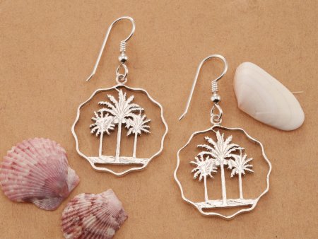 Silver Palm Tree Earrings, Palm Tree Earrings, Palm Tree Jewelry, Tropical Earrings, Silver Tropical Jewelry, Gifts , ( # 433ES )