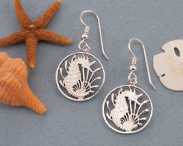 Silver Sea Horse Earrings, Sea Horse Earrings, Sea Horse Jewelry, Silver Sea Life Earrings, Sea Life Jewelry, Womans Jewelry, ( # 295ES )