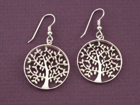 Silver Tree Of Life Earrings, Tree Of Life Jewelry, Tree Of Life Gifts, Sterling Silver Tree Of Life Earrings,  ( # 912ES )