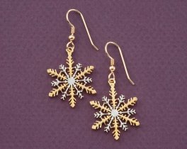 Snowflake Earrings, Snowflake Jewelry, Earrings, Gifts, Seasonal Jewelry, Winter Jewelry, Unique Gift Ideas, ( # 892BE )