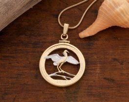 Snowy Egret Pendant, Cumberland Island Pendant, Tropical Bird Pendant, Tropical Bird Jewelry, Bird Coin Jewelry, Egret Pendant, ( #K 2057 )
