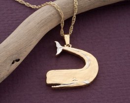 Sperm Whale Pendant, Sperm Whale Necklace, Sperm Whale Jewelry, Sea Life Coin Jewelry, 1" in length, ( #R 549BD )