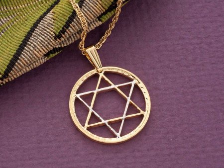 Star Of David Pendant , Hand Cut Star Of David Medallion, Star Of David Jewelry, Jewish Heritage Jewelry, 1" in Diameter, ( #R 917 )