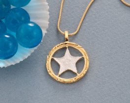 Starfish Pendant, Starfish Necklace, Sea life Pendant, Sea life Jewelry, Bahamas Coin Jewelry, ( #K 923 )