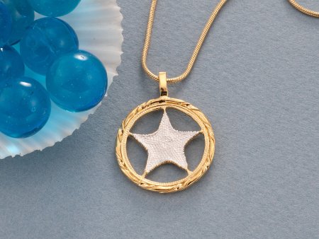 Starfish Pendant, Starfish Necklace, Sea life Pendant, Sea life Jewelry, Bahamas Coin Jewelry, ( #K 923 )