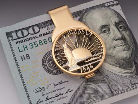 Statue Of Liberty Money Clip, United States Coin Jewelry, Coin Money Clips, Statue Of Liberty Gifts, 1 1/2" long, ( # SLWM )