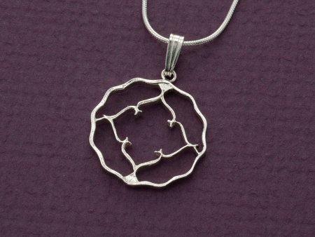 Sterling Silver British Coin, Hand cut British India one anna Coin, Sterling Silver Pendant, 7/8" in diameter, ( #K 829S )
