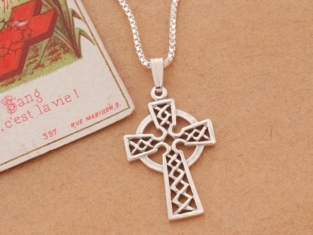 Sterling Silver Celtic Cross Pendant, Celtic Cross Jewelry, Sterling Silver Irish Jewelry, 1" long, ( #X 819S )