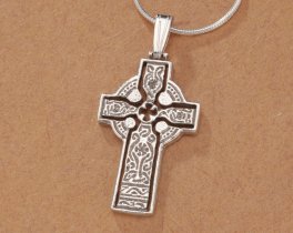 Sterling Silver Celtic Cross Pendant, Hand Cut Celtic Cross Medallion, Celtic Cross Jewelry, ( #K 776BS )