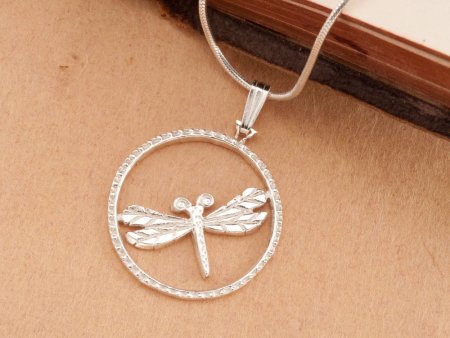 Sterling Silver Dragonfly Pendant, Silver Dragonfly Jewelry, Dragonfly Jewelry, Dragonfly Pendant, 1" diameter, ( #K890BS )