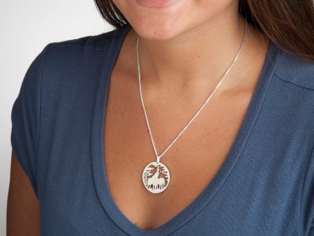 Sterling Silver Elephant Pendant, Hand Cut Sterling Silver Zambia Elephant Coin, African Wild Life Jewelry,1 1/4" in Diameter, ( #X 862S )