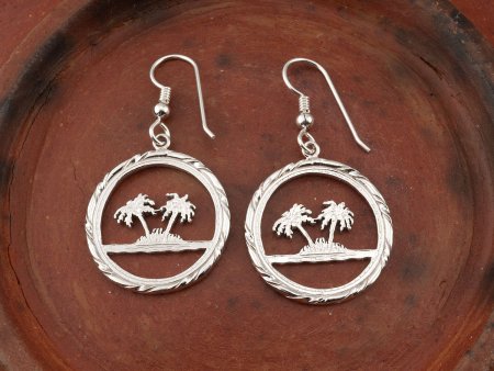 Sterling Silver Palm Tree Earrings, Palm Tree Earrings, Tropical Earrings, Silver Earrings, Silver Jewelry, ( # 884ES )