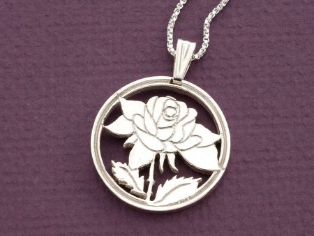 Sterling Silver Rose Pendant, Sterling Silver Rose Jewelry, Sterling Silver Flower Jewelry, 1 1/8" diameter, ( #X 775S )