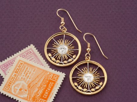 Sun Face Earrings, Sun Face Jewelry, Astrological Jewelry,  Handmade Coin Jewelry, Coin Earrings, (# 4E )